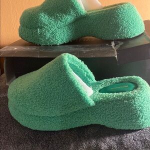 PrettyLittleThing Green Platform Shoes
No box
